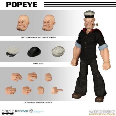 Figura mezco toyz popeye one:12 collective re - run popeye 15.5cm