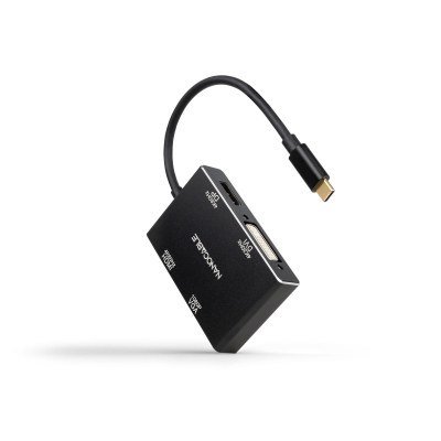 NANOCABLE CONVERSOR USB-C A HDMI/H-DVI/H-DP/H-VGA/H 10CM NEG