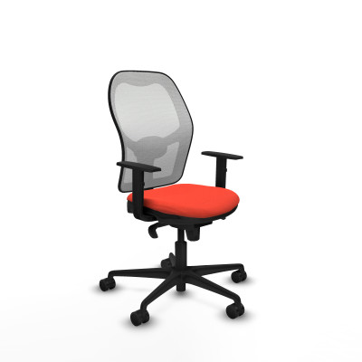 Jorquera sincro malla blanca bali naranja oscuro brazos 1D base nailon ruedas 65mm nailon