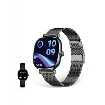 Ksix Iria Reloj Smartwatch Pantalla 1.7 AMOLED - Autonomia hasta 4 dias - Resistencia al Agua IP68 - Color Negro