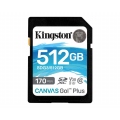 Kingston Canvas Go! Plus - Tarjeta de memoria flash - 512 GB - Video Class V30 / UHS-I U3 / Class10 - SDXC UHS-I