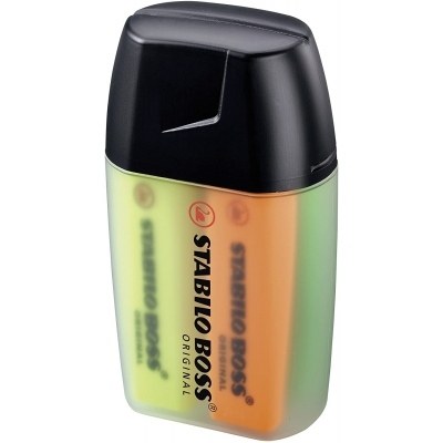 Stabilo Boss 70 Big Boss Pack de 4 Marcadores Fluorescentes - Trazo entre 2 y 5mm - Recargable - Tinta con Base de Agua - Colores Surtidos