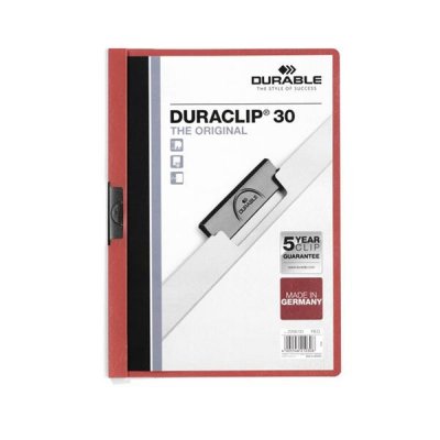 Durable Dosier con clip Duraclip - PVC - A4 - 30 hojas - Color rojo