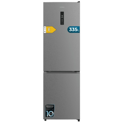 Cecotec Bolero CoolMarket Combi 335 Inox E Frigorifico Combi - 333L - Luz LED - Compresor Inverter - Congelacion Ultrarapida - Silencioso - Frio Envolvente - Clase E - 195.3x59.5cm - Color Acero