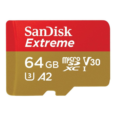 Tarjeta memoria micro secure digital 64gb sandisk extreme clase 10 uhs - i u3 + adaptador