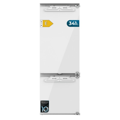 Cecotec Bolero CoolMarket Combi BI-D FLW 341 E Frigorifico Combi Integrable - Capacidad 341L - Incluye Accesorios - Compresor Inverter - Total Nofrost - Modo Vacaciones - 193.7x69cm - Color Blanco