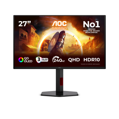 G4 Q27G4ZDR pantalla para PC 67,3 cm (26.5) 2560 x 1440 Pixeles Quad HD QD-OLED Negro, Rojo