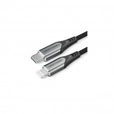 Vention Cable USB 2.0 Tipo-C Lightning TACHH/ USB Tipo-C Macho - Lightning Macho/ 2m/ Gris y Negro