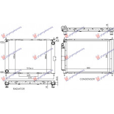 RADIATOR WITH FIX A/C 1.5 DIESEL (510x388x16) (NRF)
