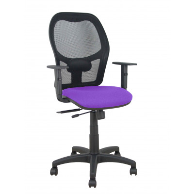 Silla Alocén traslack malla negra asiento bali lila brazos regulables