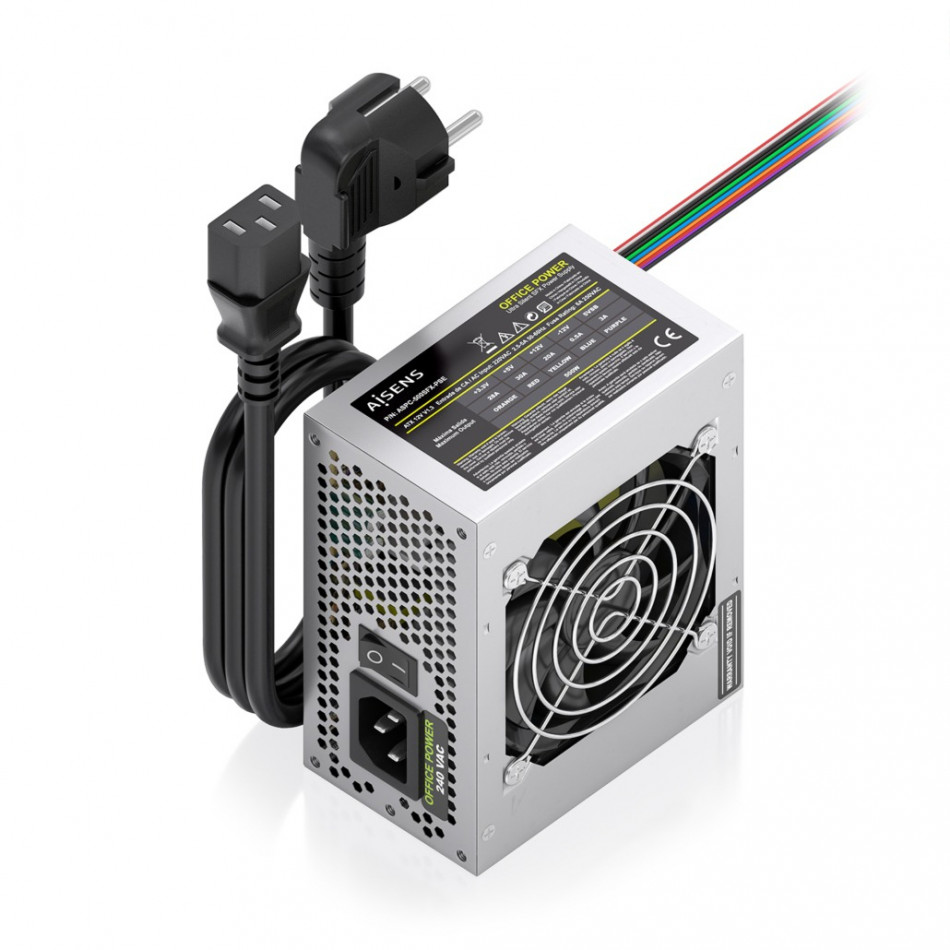 AISENS - FUENTE ALIMENTACION SFX 500W CON CABLE DE ALIMENTACION OEM, PLATA