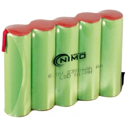 Bateria 6Vdc 2300mA NiMh AAx5 medidas 70x49x14mm
