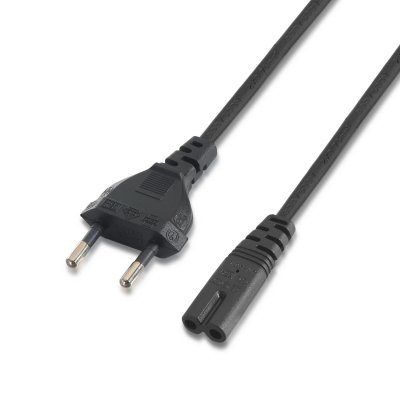 Cable Alimentación Forma 8 Aisens A132-0173/ CEE7/16 Macho - C7 Hembra/ 1.5m/ Negro