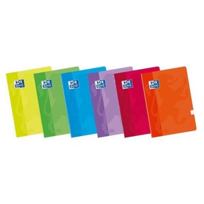 OXFORD LIBRETA GRAPADA TAPA BLANDA 48H 90G PAUTA 2,5 CON MARGEN A5+ COLORES SURTIDOS
