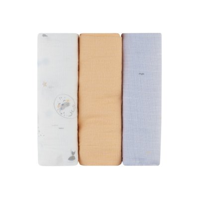 Juego de pañales de muselina 3 uds 75x75 cm Seally Me