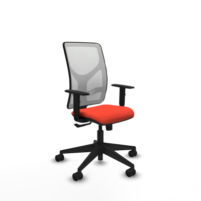 Motilla sincro malla blanca bali naranja oscuro brazos 1D base piramidal ruedas 65mm nailon