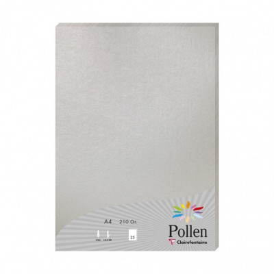 Pollen papel para impresora de inyección de tinta A4 (210x297 mm) 25 hojas Plata