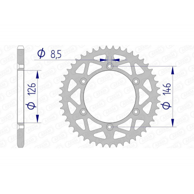 Corona AFAM aluminio 15203 - Paso 520 15203N-53