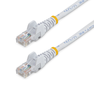 Cable de 2m Blanco de Red Fast Ethernet Cat5e RJ45 sin Enganche - Cable Patch Snagless