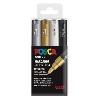 ESTUCHE 4 UDS. PC1M GSWB POSCA UNIBALL 182634669