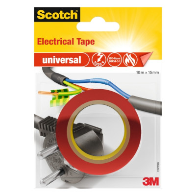 Scotch Cinta Aislante - 10m x 15mm - Color Rojo