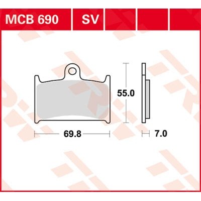 Pastillas de freno sinterizadas serie SV TRW MCB690SV