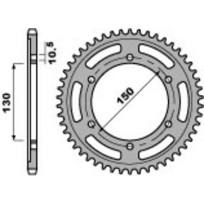 Corona PBR acero estándar 300 - Paso 525 300.45.C45