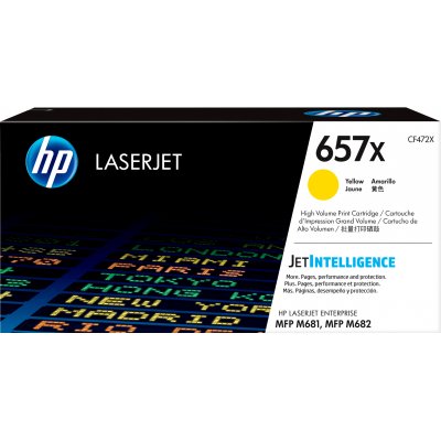 HP 657X original LaserJet Toner cartridge CF472X Yellow High Yield