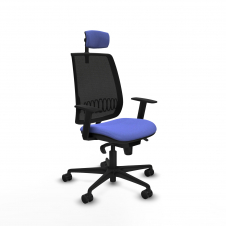 Piqueras y Crespo Alares sincro malla negra bali azul claro brazos 1D base nailon cabecero 2D ruedas 65 mm nailon