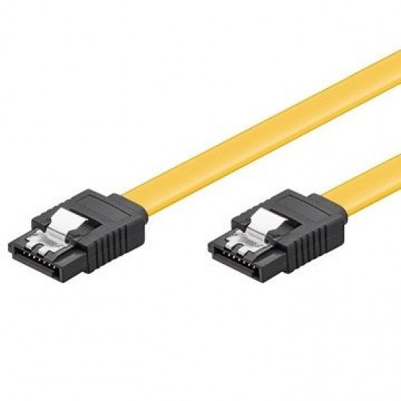 Ewent 0.5m, 6GBs, SATA 3 cable de SATA 0,5 m SATA 7-pin Negro, Amarillo