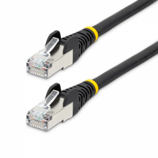 StarTech.com Cable de 7,5m de Red Ethernet CAT6a - Negro - Low Smoke Zero Halogen (LSZH) - 10GbE - 500MHz - PoE++ de 100W - Snagless sin Pestillo - RJ