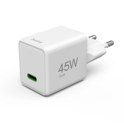Hama Cargador Super Mini 220V ``45W´´ USB-C QC+PD+GaN Blanco