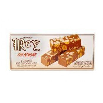 Turrón Rey Chocolate Con Almendras Sin Azúcar 200Grs