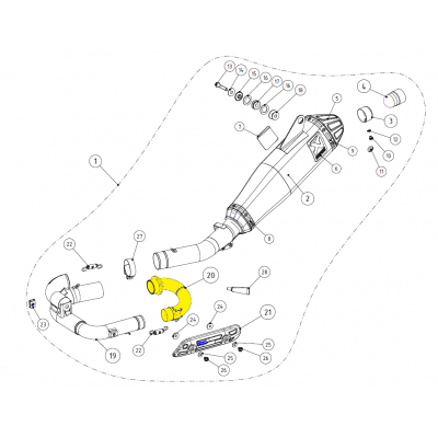 Tubos colectores y colectores AKRAPOVIC H-Y2ME13