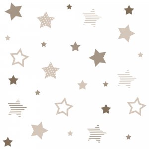 Vinilo de estrellas infantiles beige · Mondo di Stelle MC422-053