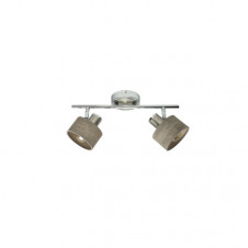 Regleta Nando 2xe14 Cromo-niquel/mad.gris Focos Orientables 16x36,5x10 Cm