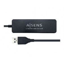 Hub Aisens Usb 2.0 A 4xusb 2.0 30cm Negro