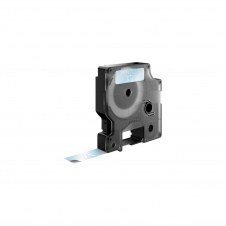 Dymo D1 Etiquetas estandar blanco sobre transparente 12mm x 7m poliester