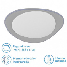 Plafon 72w Daire Gris 3000-4000-6500k 5616lm 7x55x55cm Remoto+reg.int+memoria