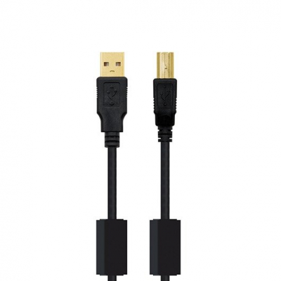 Cable ferrita usb tipo a a usb tipo b nanocable 2m negro macho a macho