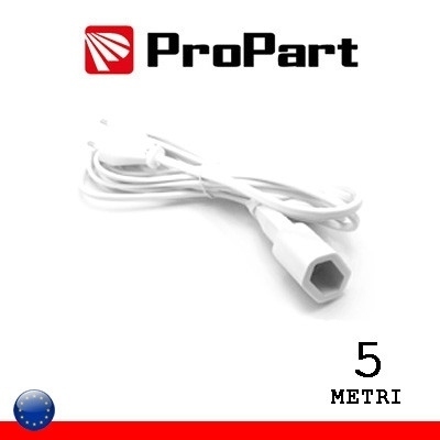 Prolongador Electrico Clavijas Macho-Hembra 4mm BLANCO 5m
