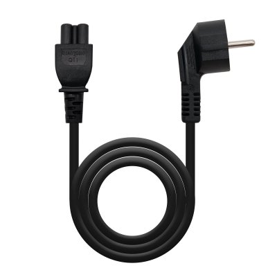 Nanocable Cable de Alimentación Trébol, CEE7 acodado/M-C5/H, Negro, 2 m