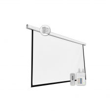 Pantalla electrica videoproyector phoenix pared y techo 135p 300x300cm posicion ajustable carcasa blanca tela super resistente PHPANTALLA-300