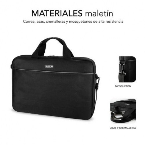 Maletín + Ratón Subblim Select Pack para Portátiles hasta 15.6/ Cinta para Trolley/ Negro