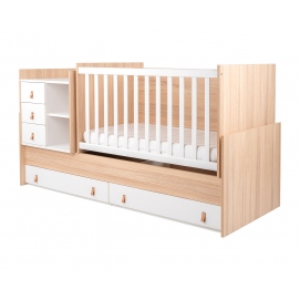 KIKKA BOO Cuna multifuncional de aglomerado Lorena color Madera
