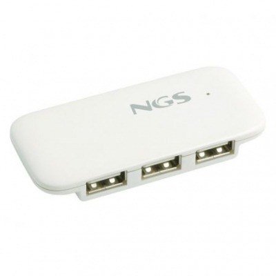 Hub USB 2.0 NGS IHUB4/ 4 Puertos USB/ Blanco