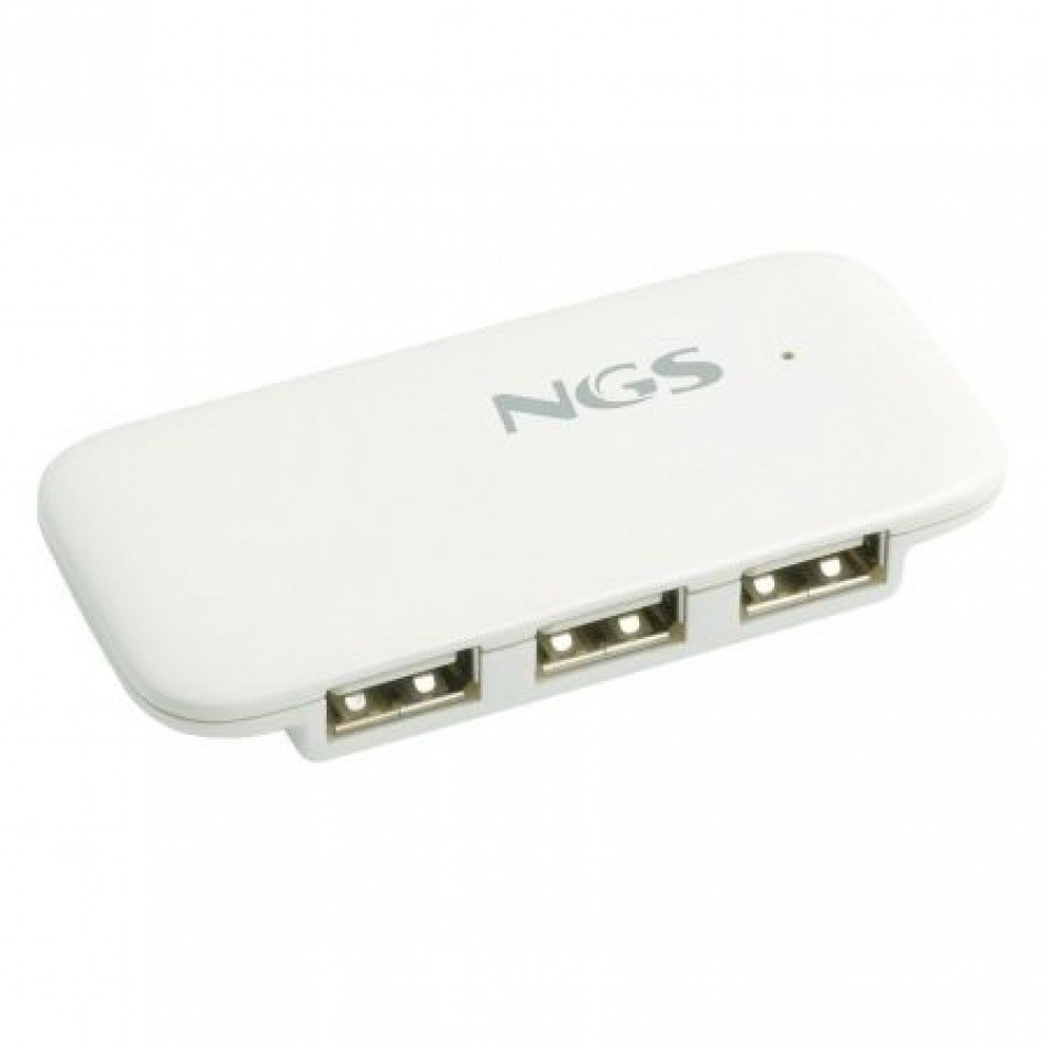 Hub USB 2.0 NGS IHUB4/ 4 Puertos USB/ Blanco