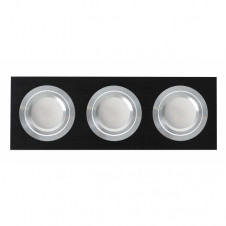 Regleta Foco Empotrar Negro/cro 3xgu10 Incluida 18w 4000k 1800lm 26x9x2 Androide