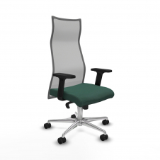 Piqueras y Crespo Albacete malla sincro malla gris bali verde botella brazos 2D base aluminio ruedas 65 mm nailon