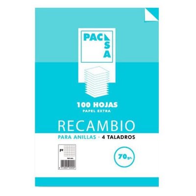 PACSA Recambio 4 taladros 100h 70g cuadricula 4x4 folio